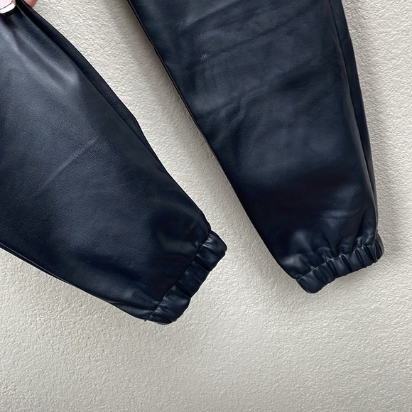New WeWoreWhat Vegan Leather Jogger Pants Pull On Black Sz XS - Picture 5 of 13